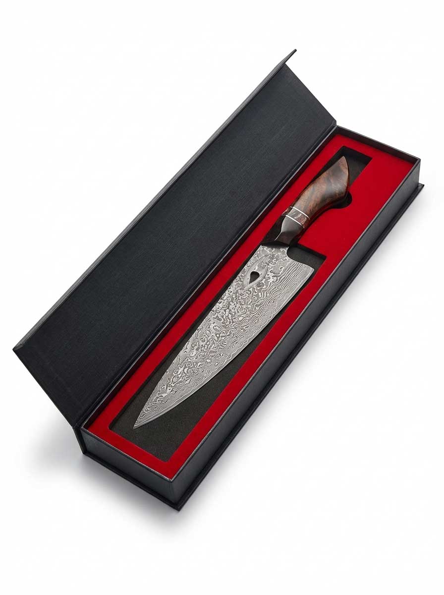 Damaškový nůž Chef 8 Iron Wood, Mamut + pouzdro ZDARMA 02